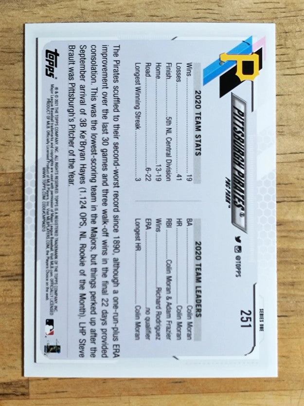 2021 Topps #251 Pittsburgh Pirates TC
