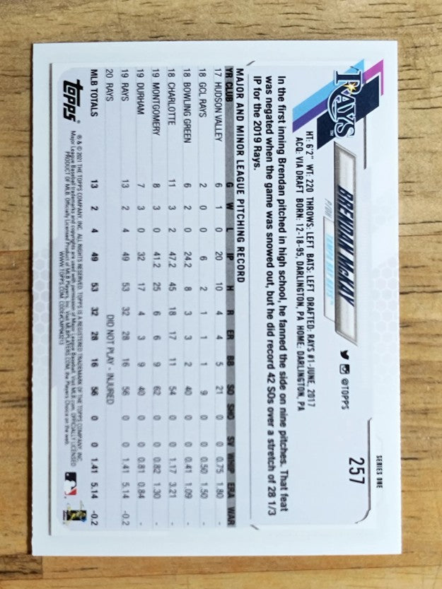 2021 Topps #257 Brendan McKay FS