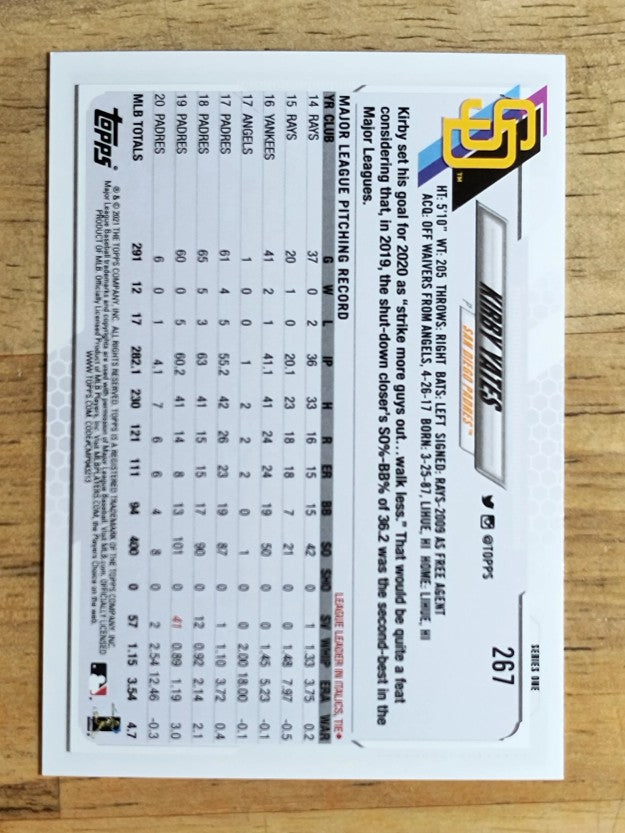 2021 Topps #267 Kirby Yates
