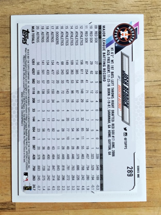 2021 Topps #289 Josh Reddick