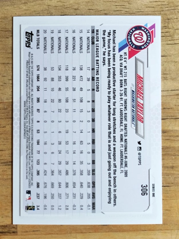 2021 Topps #306 Michael Taylor