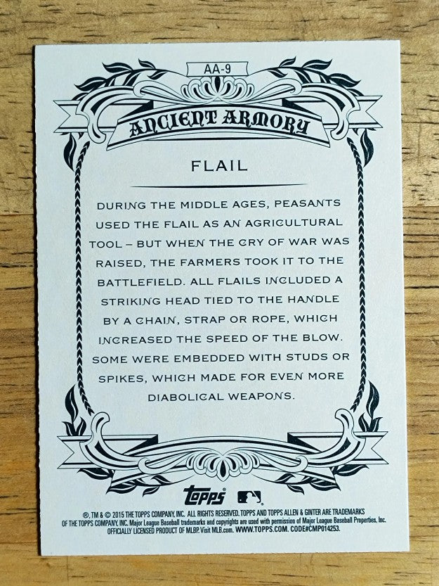 2015 Topps Allen and Ginter Ancient Armory #AA9 Flail