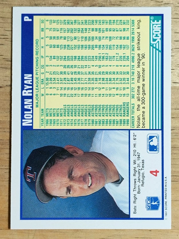 1991 Score #4 Nolan Ryan