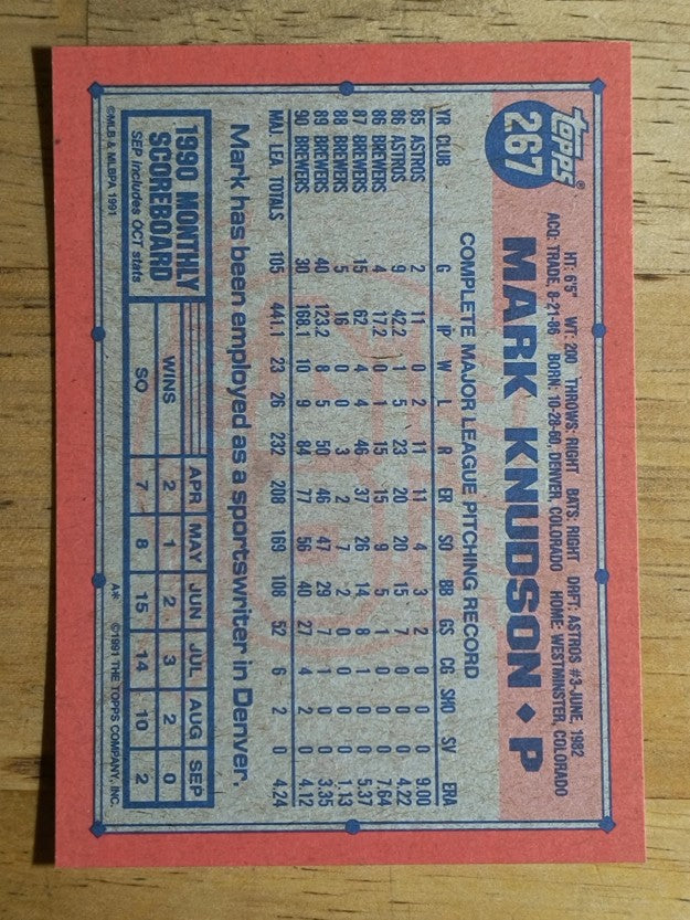 1991 Topps #267 Mark Knudson