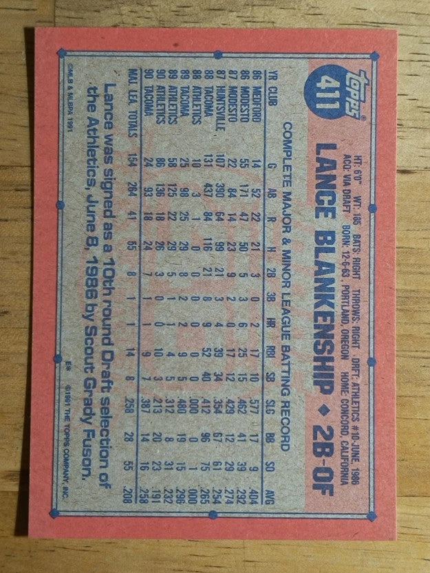 1991 Topps #411 Lance Blankenship