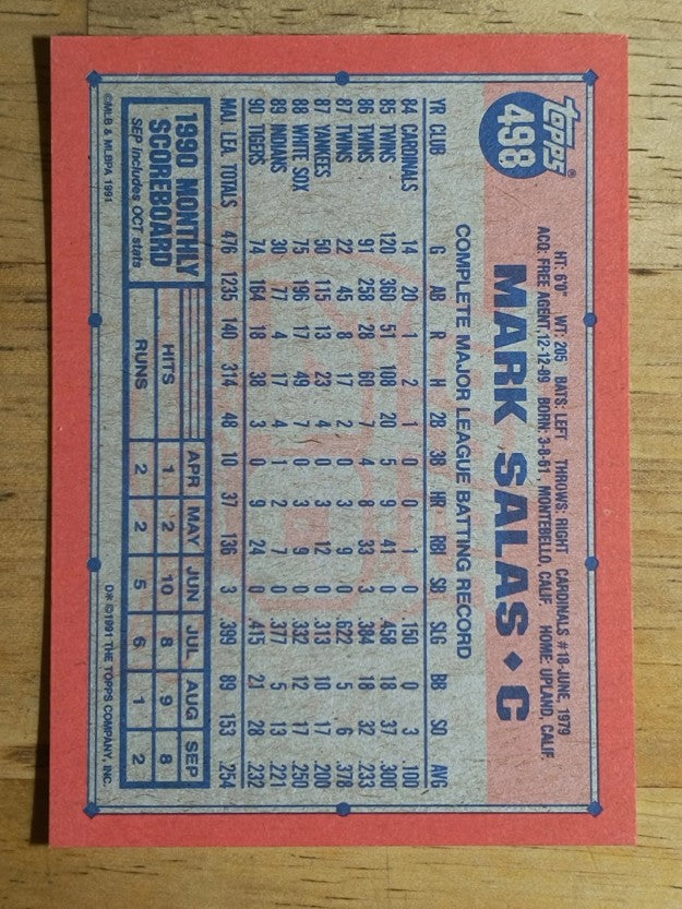 1991 Topps #498 Mark Salas