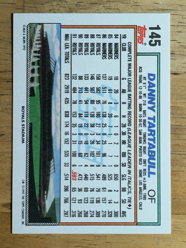 1992 Topps #145 Danny Tartabull