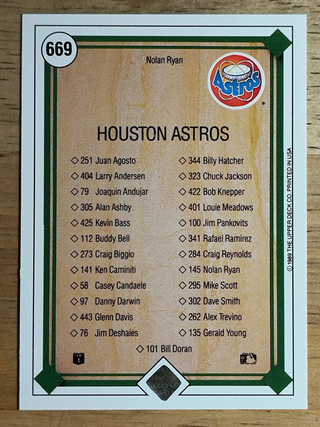 1989 Upper Deck #669 Nolan Ryan TC