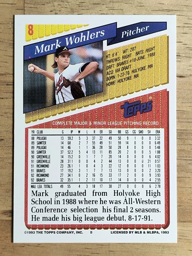 1993 Topps #8 Mark Wohlers