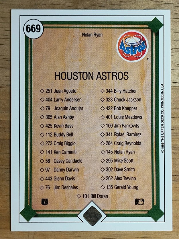 1989 Upper Deck #669 Nolan Ryan TC