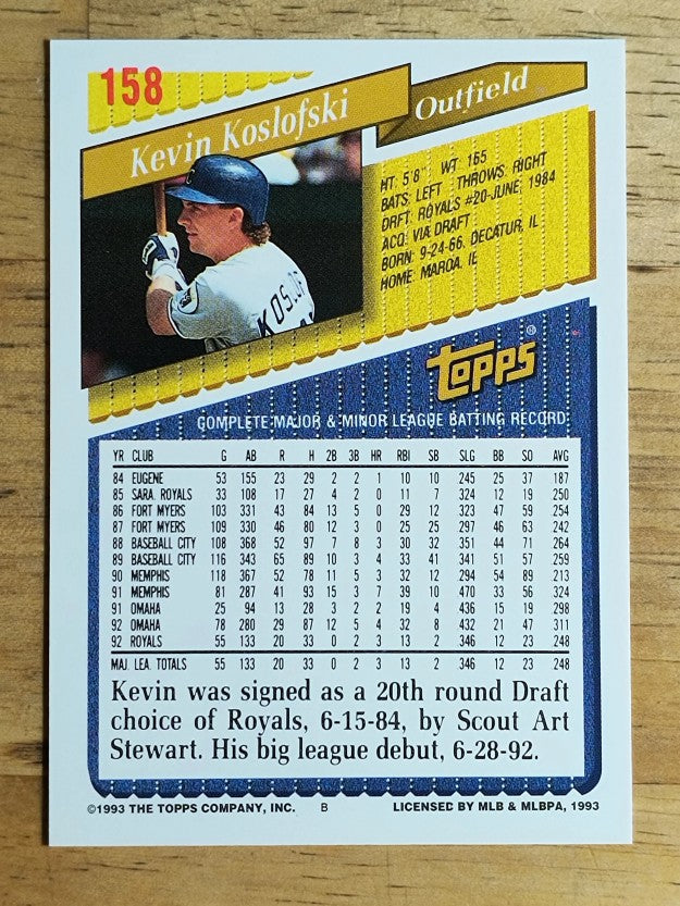 1993 Topps #158 Kevin Koslofski