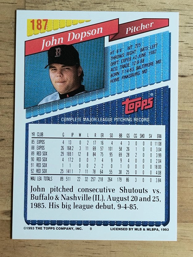 1993 Topps #187 John Dopson