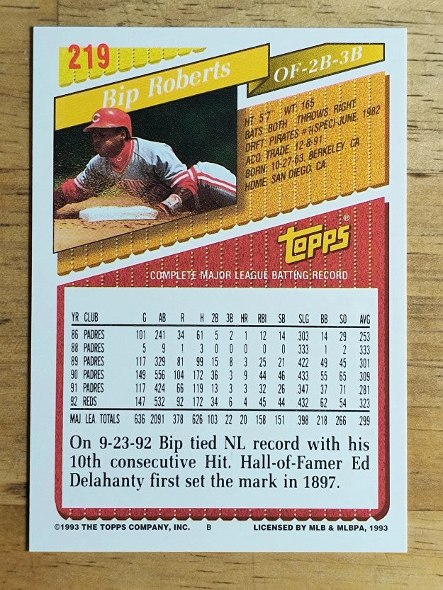 1993 Topps #219 Bip Roberts