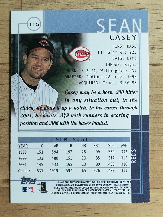 2002 Topps Reserve #116 Sean Casey
