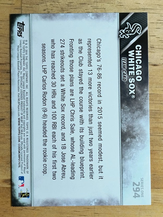 2016 Topps Rainbow Foil #294 Chicago White Sox
