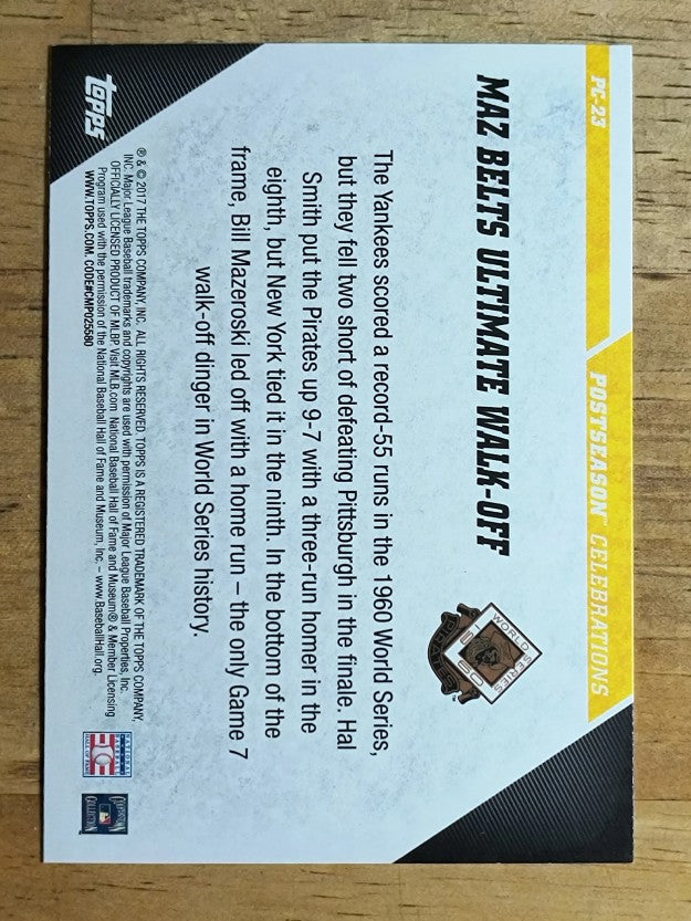 2017 Topps Update Postseason Celebration #PC23 Pittsburgh Pirates