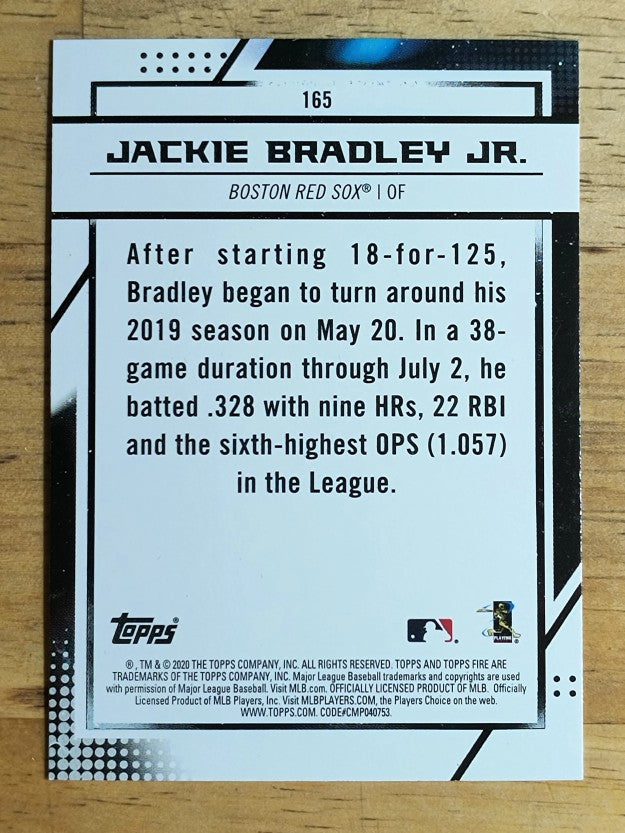 2020 Topps Fire #165 Jackie Bradley Jr.