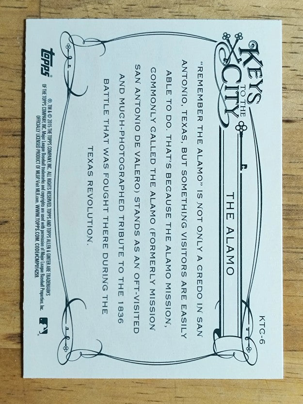 2015 Topps Allen and Ginter Keys to the City #KTC6 The Alamo