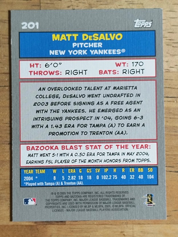 2005 Bazooka Minis #201 Matt DeSalvo FY