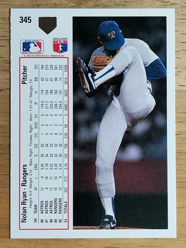 1991 Upper Deck #345 Nolan Ryan
