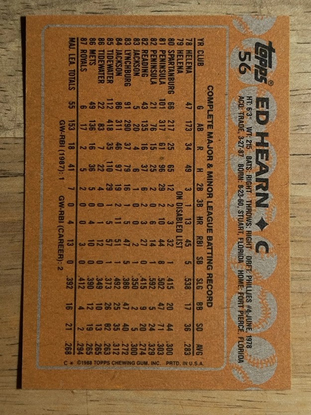 1988 Topps #56 Ed Hearn