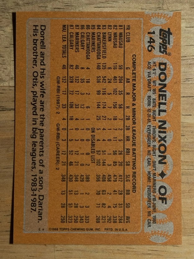 1988 Topps #146 Donell Nixon