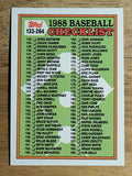 1988 Topps #253 Checklist 133-264