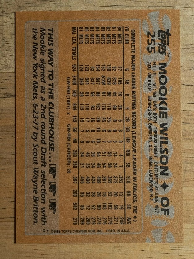 1988 Topps #255 Mookie Wilson