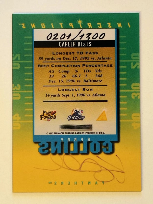 1997 Pinnacle Inscriptions Autographs #6 Kerry Collins/1300