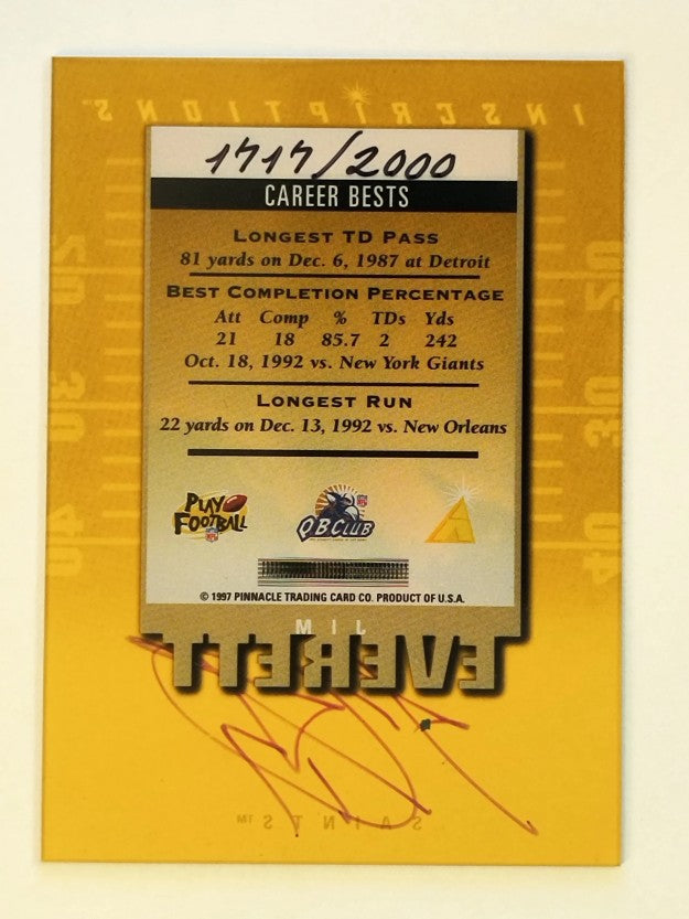 1997 Pinnacle Inscriptions Autographs #9 Jim Everett/2000