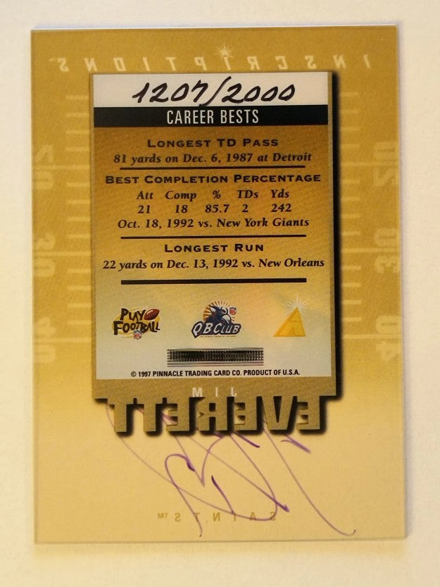 1997 Pinnacle Inscriptions Autographs #9 Jim Everett/2000