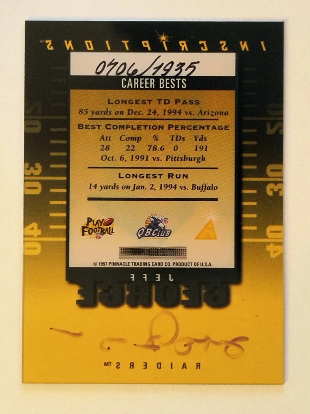 1997 Pinnacle Inscriptions Autographs #12 Jeff George/1935