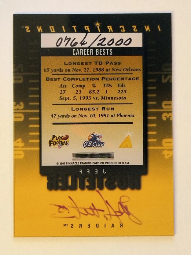 1997 Pinnacle Inscriptions Autographs #15 Jeff Hostetler/2000