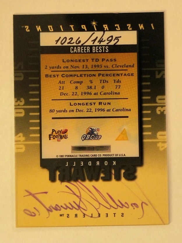 1997 Pinnacle Inscriptions Autographs #29 Kordell Stewart/1495
