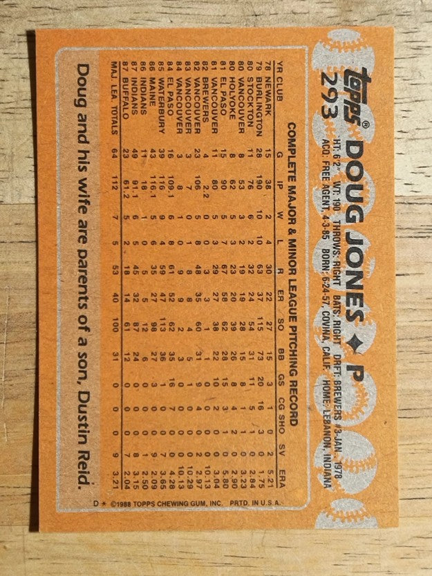 1988 Topps #293 Doug Jones RC