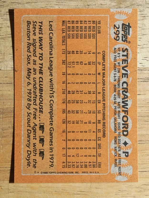 1988 Topps #299 Steve Crawford