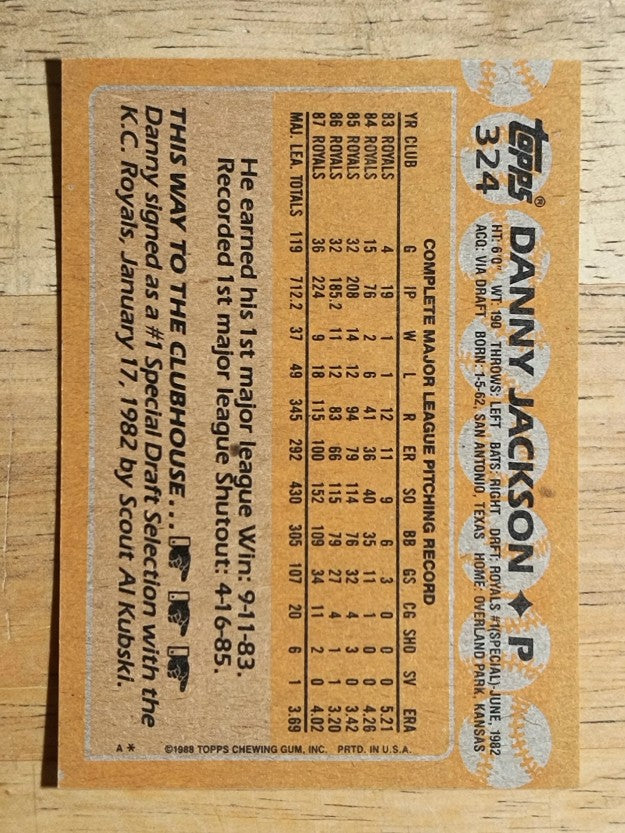 1988 Topps #324 Danny Jackson
