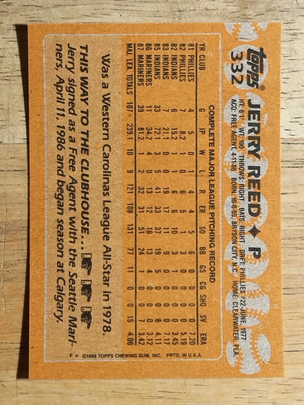 1988 Topps #332 Jerry Reed