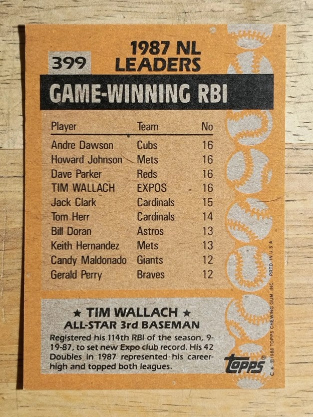 1988 Topps #399 Tim Wallach AS