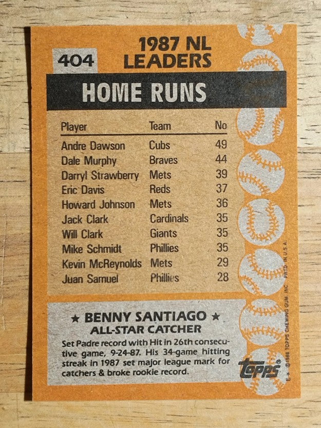 1988 Topps #404 Benny Santiago AS