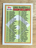 1988 Topps #528B Checklist 397-528/COR 455 Shawn Hillegas