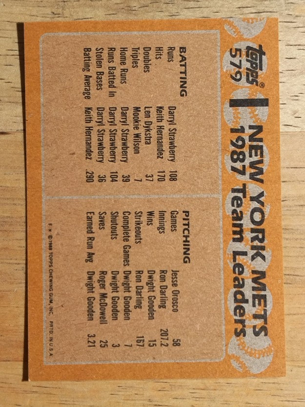1988 Topps #579 Gary Carter/Kevin McReynolds TL