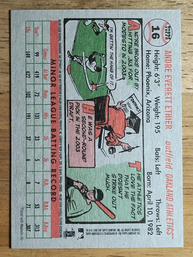 2005 Topps Heritage #16 Andre Ethier RC