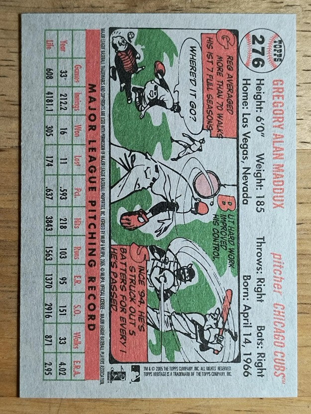 2005 Topps Heritage #276 Greg Maddux