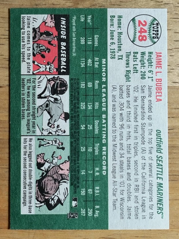 2003 Topps Heritage #248 Jaime Bubela RC