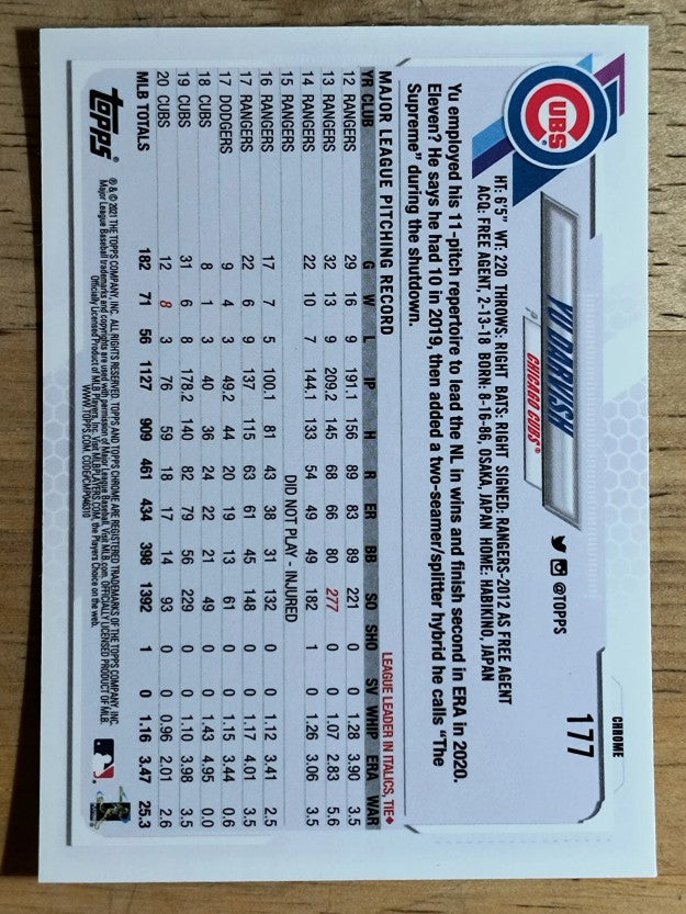 2021 Topps Chrome #177 Yu Darvish