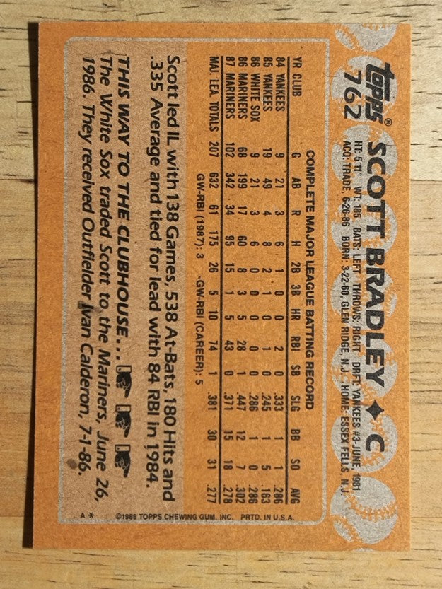 1988 Topps #762 Scott Bradley