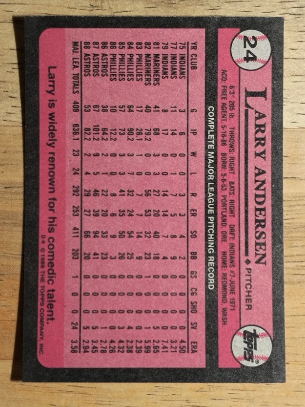 1989 Topps #24 Larry Andersen