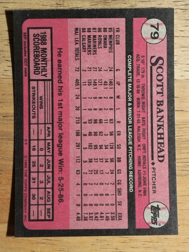 1989 Topps #79 Scott Bankhead