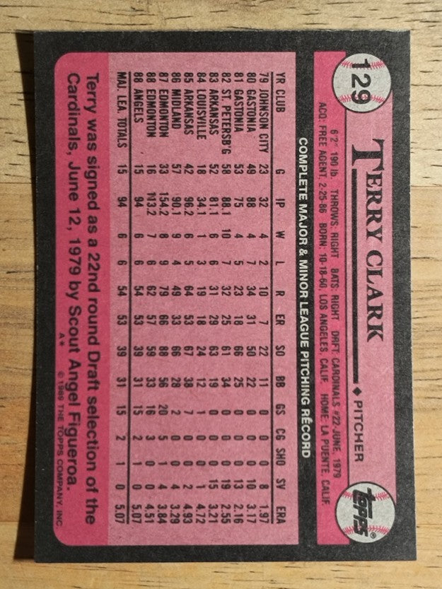 1989 Topps #129 Terry Clark